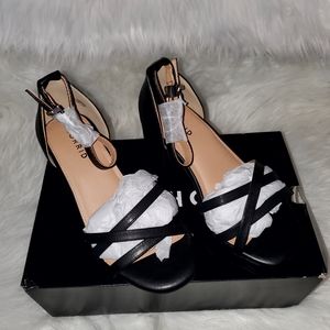 Torrid Black Strappy Block Heel Sandals